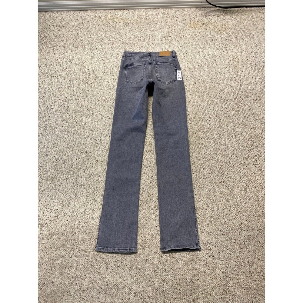 Zara High-Rise Straight Leg Side Split Hem Washed Gray Distressed Size 4 - Picture 7 of 9